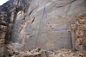 single pitch rock climbing Wadi Rum